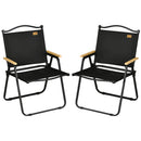 Set 2 Sedie per Esterni 54x59x78 cm Seduta in Tessuto Oxford e Acciaio  Nero  