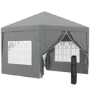 Gazebo da Giardino 3x3 m Pieghevole con 4 Pannelli Laterali in Acciaio e Tessuto Oxford Grigio Chiaro   