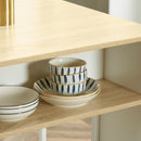 Isola da Cucina 3 Ripiani 105x65x90 cm  con Portacoltelli in Legno Truciolare Bianco