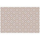 Tappeto da Esterno Reversibile 182x274 cm con Fantasia Geometrica Caffè e Bianco   