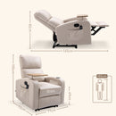 Poltrona Massaggiante e Reclinabile 77x93x105 cm con Tavolino Girevole Beige  