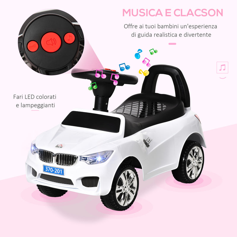 Auto Macchina Cavalcabile per Bambini Clacson e Musica Bianca  