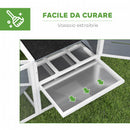 Pollaio da Giardino con Nido per Cova e Area Esterna 214x101x 91,5 cm Grigio  