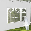 Pareti per Gazebo 3x3m o 3x4m 295x195 cm in Plastica e Tessuto Oxford Bianco