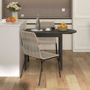 Set 2 Sedie da Pranzo Stile Boho Chic con Schienale Basso 48x55x85 cm Rivestimento in Rattan PE Giallo