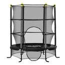 Trampolino Tappeto Elastico per Bambini 3-10 Anni con Rete e Pali Imbottiti in Acciaio Ø163x163 cm in PP e Schiuma Nero