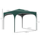 Gazebo Pieghevole 295x295 cm in Acciaio e tessuto Oxford Verde