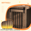 Cuccia per Cani Grandi Casetta con Porta Scorrevole per Interno 98x58x61 cm in Legno Marrone
