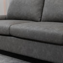 Divano 2 Posti 200x88x86 cm Seduta Imbottita e Braccioli Regolabili in Similpelle Grigio