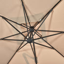 Ombrellone da Giardino Decentrato 295x295 cm in Alluminio e Poliestere Khaki e Nero