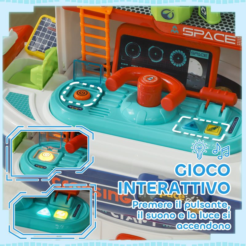 Banco da Lavoro per Bambini 21 Pezzi a Tema Spaziale con Suoni e Luci  