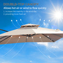 Ombrellone da Giardino Decentrato 295x295 cm in Alluminio e Poliestere Khaki e Nero