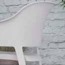 Set 4 Sedie da Giardino  Impilabili con Braccioli e Schienale Alto 56x54,5x77,5 cm in Plastica Grigio