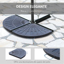 Set 2 Pesi per Ombrellone a Base a Croce 66x47x4,2 cm da 28 kg Totali Design a Ventaglio in Colofonia Bronzo 