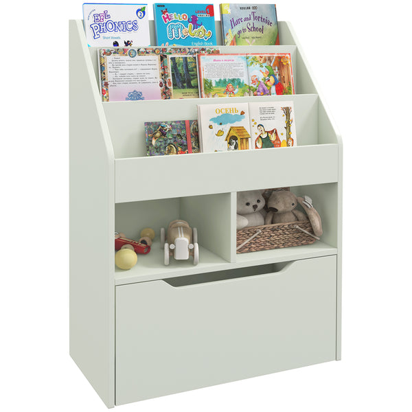 Libreria per Bambini con Ripiani Mensole e Cassetto 60x29,9x90 cm in MDF Verde sconto