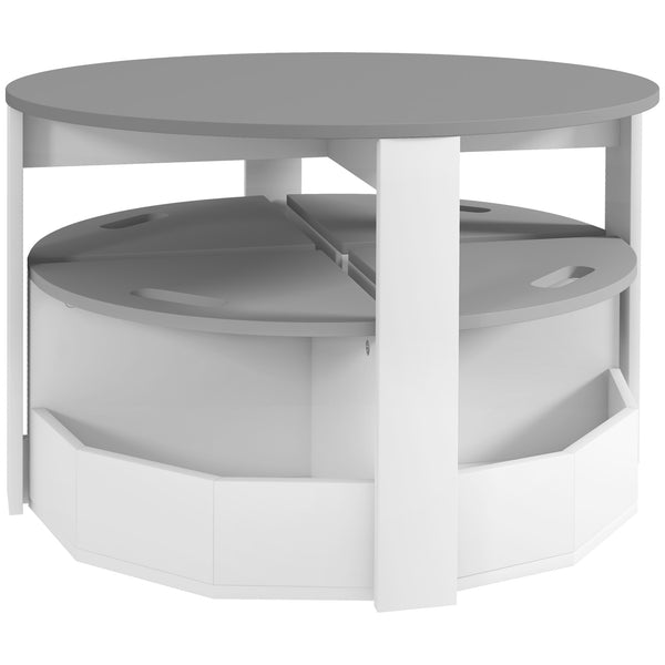 Set Tavolo con 4 Sgabelli Salvaspazio con Vano Contenitore in Legno Grigio online