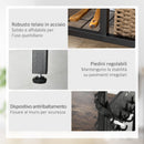 Mobile Cucina con 5 Ganci 3 Ripiani 4 Cestelli 83,5x39x133 cm in MDF e Acciaio Marrone