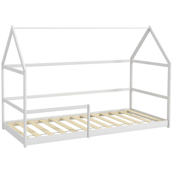 prezzo Letto per Bambini con Sponde di Protezione a Forma di Casetta 196x97,5x135 cm Bianco
