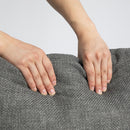 Divano 3 Posti 237x94x102 cm con Cuscini Rivestimento Effetto Lino Grigio  