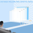 Telo per Proiettore 120"" 16:9 Motorizzato con Telecomando Fissaggio a Muro e Soffitto Bianco