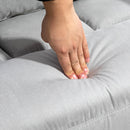 Poltrona Letto 3 in 1 Schienale Reclinabile in Finta Pelle Scamosciata Grigio Chiaro   