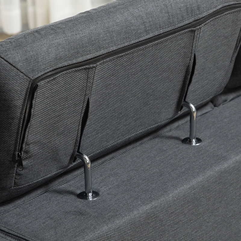 Divano Angolare 3 Posti 249,5x162,5x95 cm in Tessuto Grigio Scuro