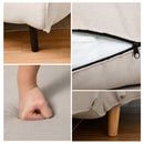 Poltrona Letto 3 in 1 con Schienale Reclinabile in 6 Posizioni 94x78x80 cm  Beige