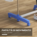Stendino Verticale con 4 Ripiani Regolabili 142x55x172 cm in Acciaio e Plastica Blu e Argento-7