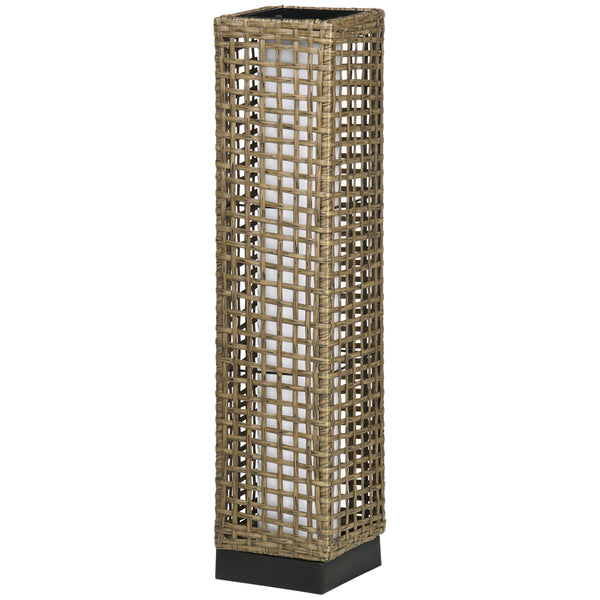 Lampada Solare da Giardino con Pannello di Ricarica 15,5x15,5x69 cm in Acciaio e Rattan Nero e Marrone sconto