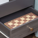 Comodino 2 Cassetti e Ruote con Piano Sollevabile 50x40x50 cm in Legno Grigio