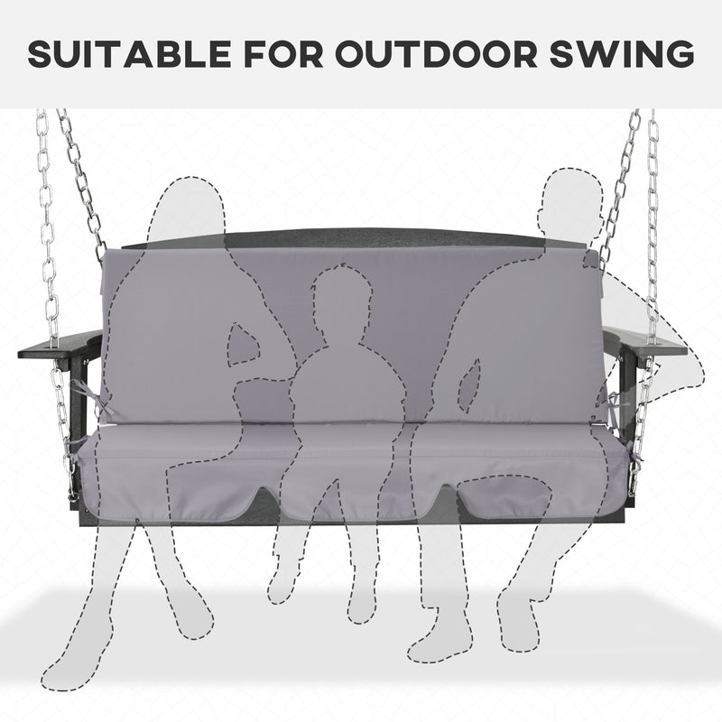 Cuscino per Dondolo da Giardino 130x45x5 cm in Poliestere Grigio