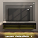 Mobile TV fino 75"" Sospeso con Luci LED 16 Colori e Telecomando 180x40x30 cm Nero