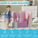 Set 5 Blocchi Costruzioni Morbide per Bambini 1-3 Anni in Finta Pelle e Schiuma Multicolore Rosa    