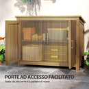 Armadio Porta Attrezzi da Esterno 110x50x85 cm con 2 Ante e Ripiani in Legno   
