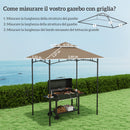 Copertura per Gazebo da Giardino 244x152 cm a 2 Livelli in Poliestere 160gsm Cachi    