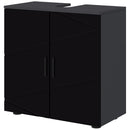 Mobile Sotto Lavabo Bagno 2 Ante 60x30x60 cm in Legno Nero