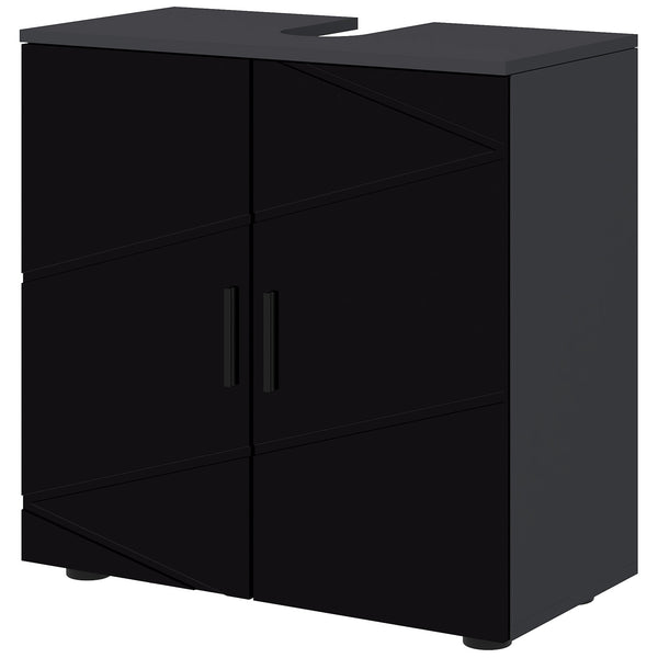 online Mobile Sotto Lavabo Bagno 2 Ante 60x30x60 cm in Legno Nero