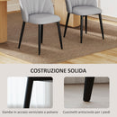 Set 2 Sedie da Pranzo Schienale a Conchiglia in Pelle PU Grigio Chiaro   
