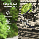 Baule da Giardino 118x57x69 cm Capacità 350L Apertura Frontale e Superiore in Rattan PE Grigio 