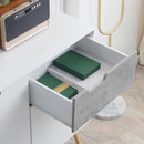 Mobile da Salotto 2 Armadietti 2 Ante e Cassetto 98x39x81,5 cm in Truciolato e Pino Grigio e Bianco