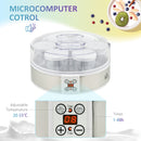 Yogurtiera 1,5 Litri 7 Vasetti 20W  24x24x13 cm in Acciaio Inox e Plastica Bianca