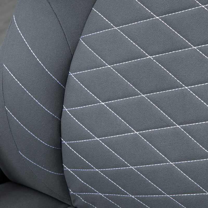 Sedia da Ufficio Direzionale 65,5x69,5x112-122 cm in Poliestere Grigio Scuro