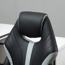 Sedia da Gaming Girevole Reclinabile 63x70x104-112 cm in Similpelle Nero e Grigio