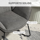 Poltrona Imbottita 71,5x67x79 cm in Tessuto Effetto Lino Grigio  