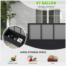 Baule da Giardino con Ruote 121x57x67 cm in Rattan PE Nero