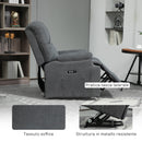 Poltrona Alzapersona con Telecomando e Poggiapiedi 84x96x100 cm Grigio Scuro  