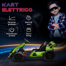 Go Kart Elettrico per Bambini 24V 12km/h con Seggiolino Regolabile Verde  