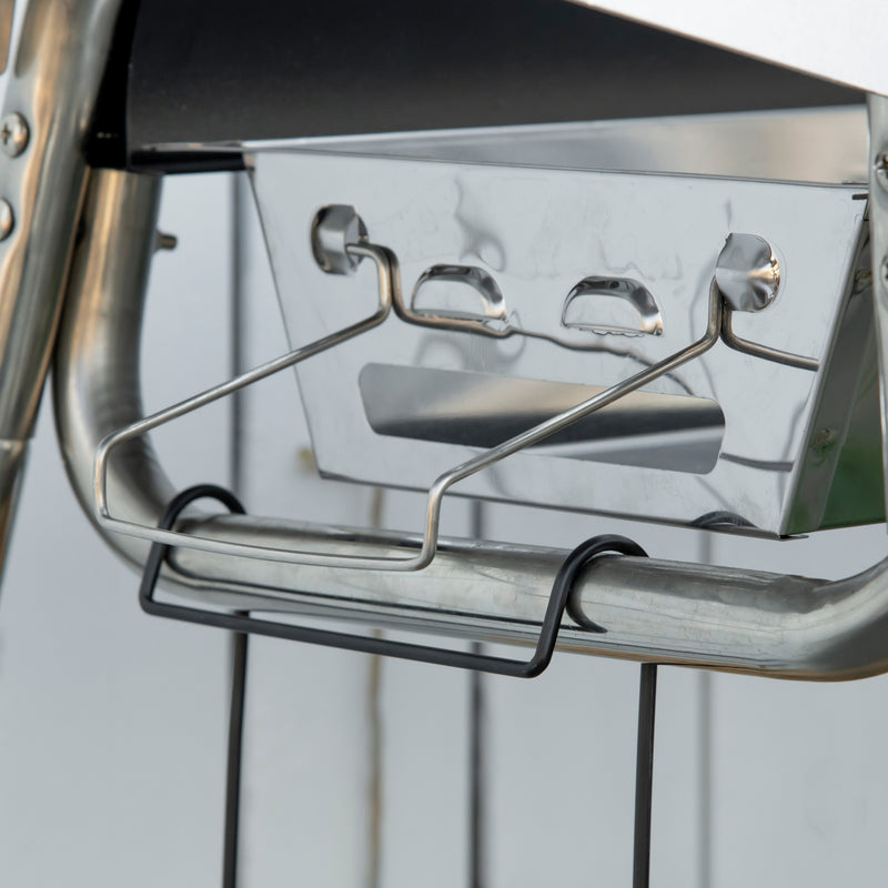 Barbecue a Carbone Carbonella 96x61x72 cm in Acciaio Nero