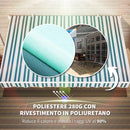 Tenda da Sole a Bracci 395x245 cm Avvolgibile a Manovella Verde e Bianco   