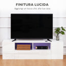 Mobile TV Fino a 60"" 137x35x42 cm in Legno Truciolare Bianco Lucido